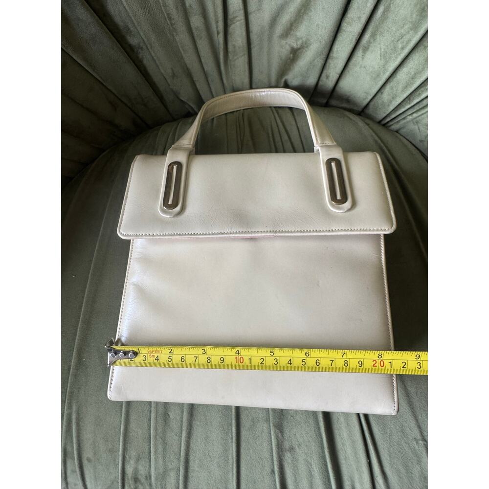 Vintage Duchess Cream Leather Top Handle Handbag 50s 60s - Picture 6 of 14